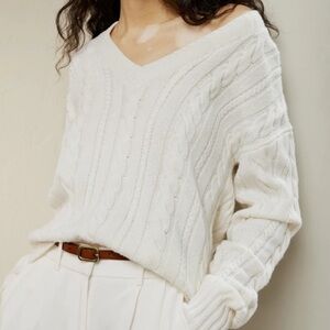 LILYSILK 100% wool and cashmere sweater Ivory